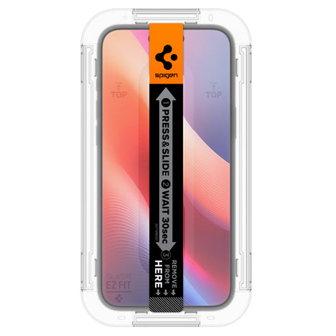 Protector de pantalla Spigen iPhone 16 Plus / iPhone 16 – GLAS.tR EZ Fit (paquete de 2)